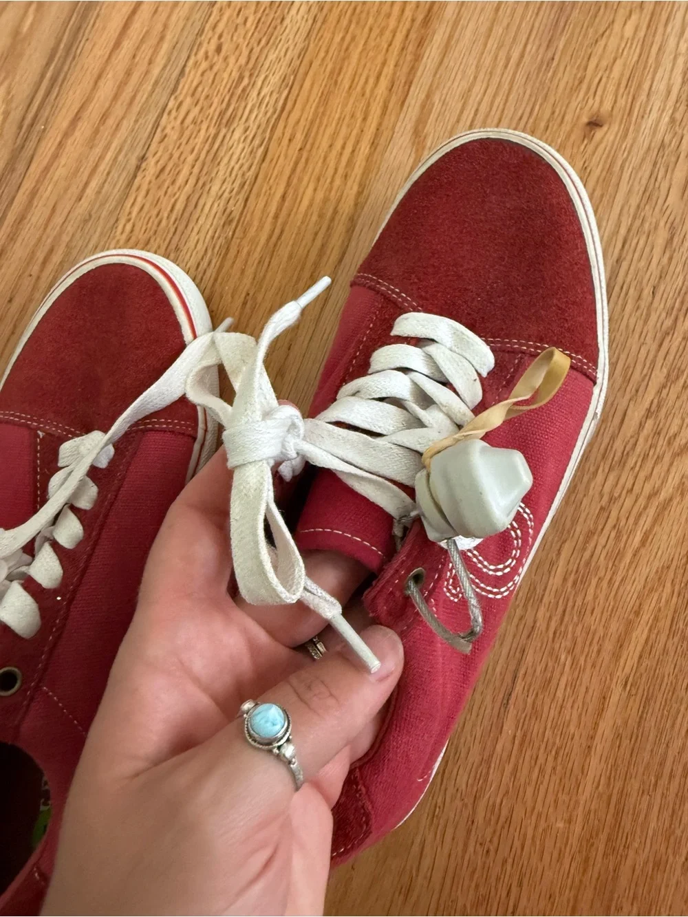 True Religion Men's Red Canvas Sneakers with White Laces